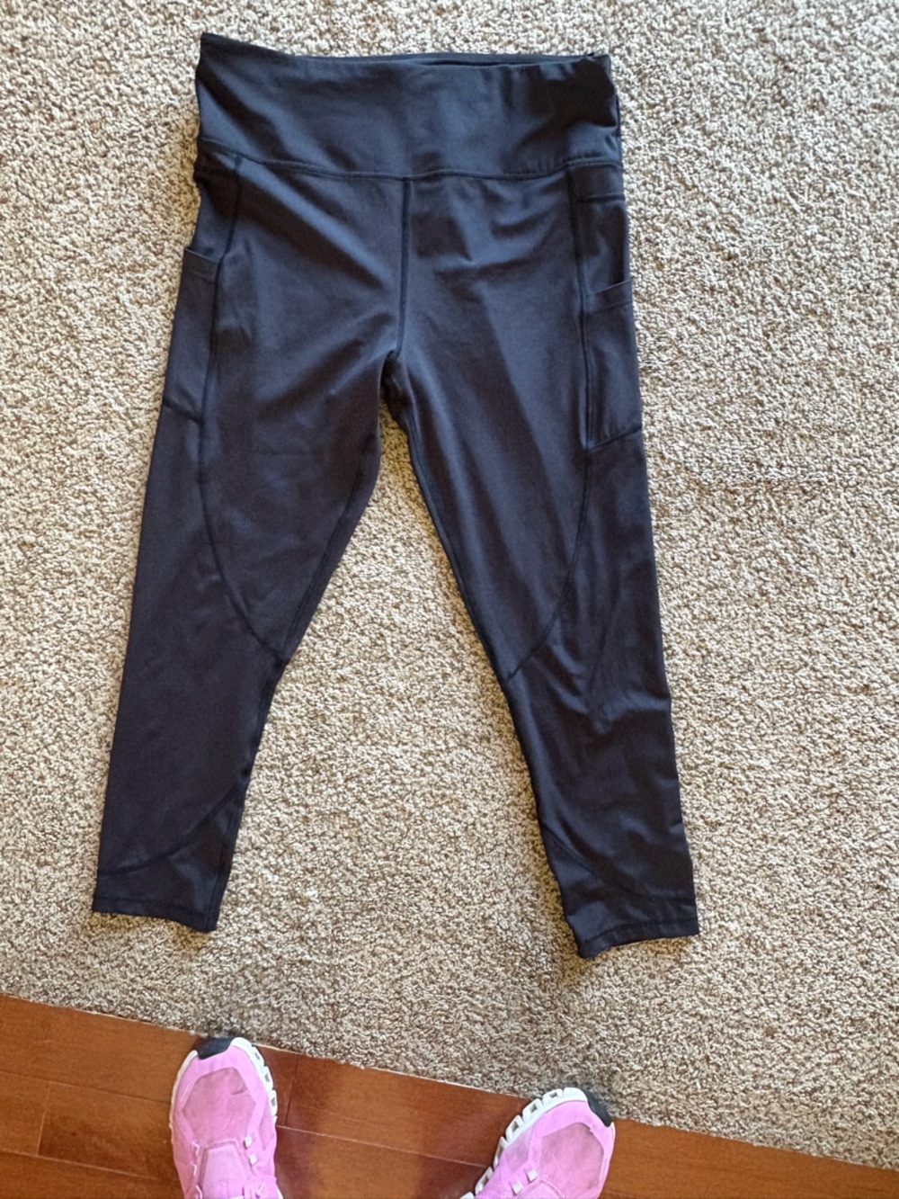 ZYIA Black Active Leggings with Interior Waistband Detail